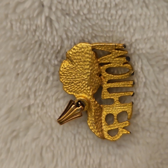 Vintage Estate Mother Floral Crystal Pendant - Picture 4 of 4